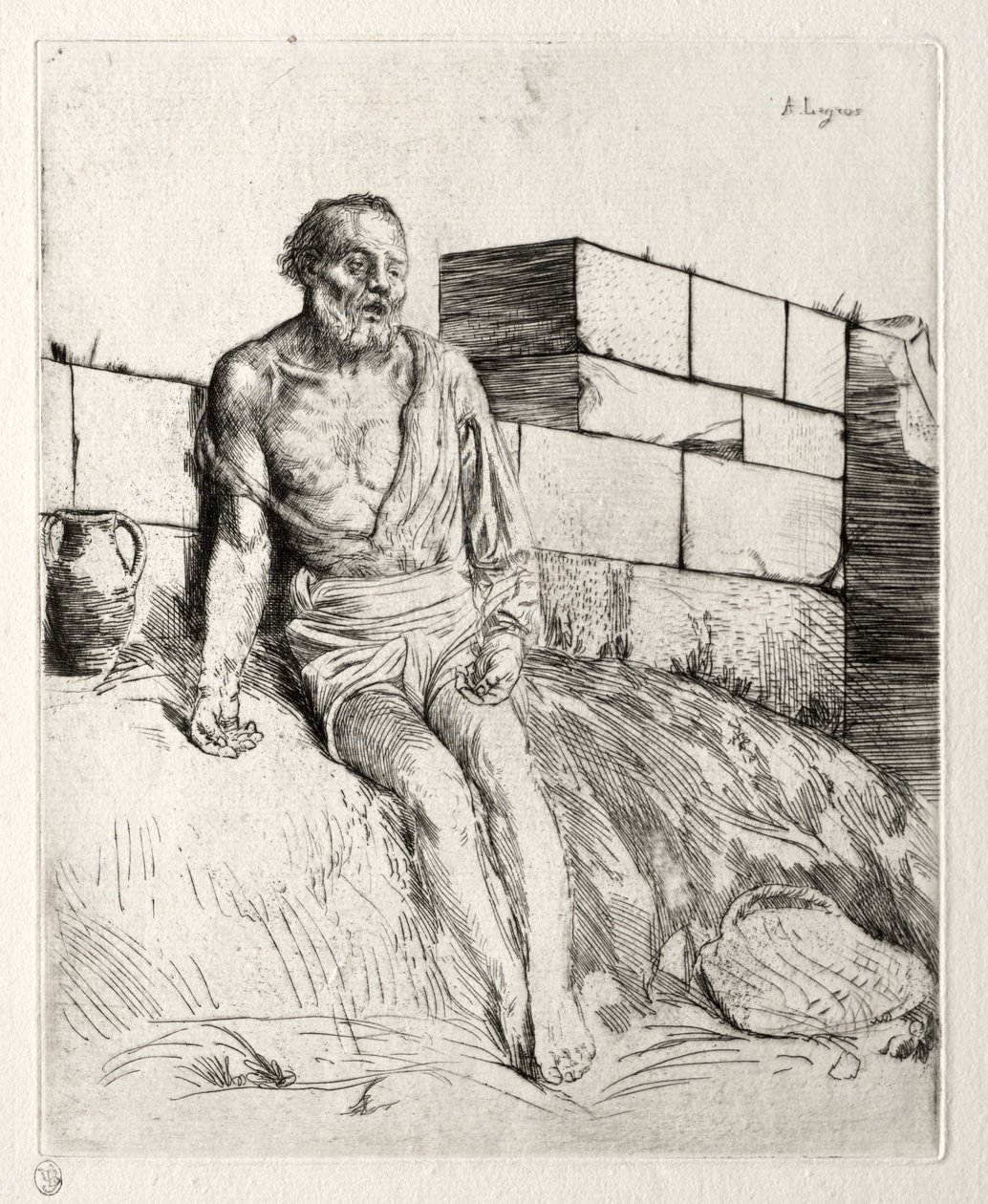 Job (Eerste Plaat) door Alphonse Legros