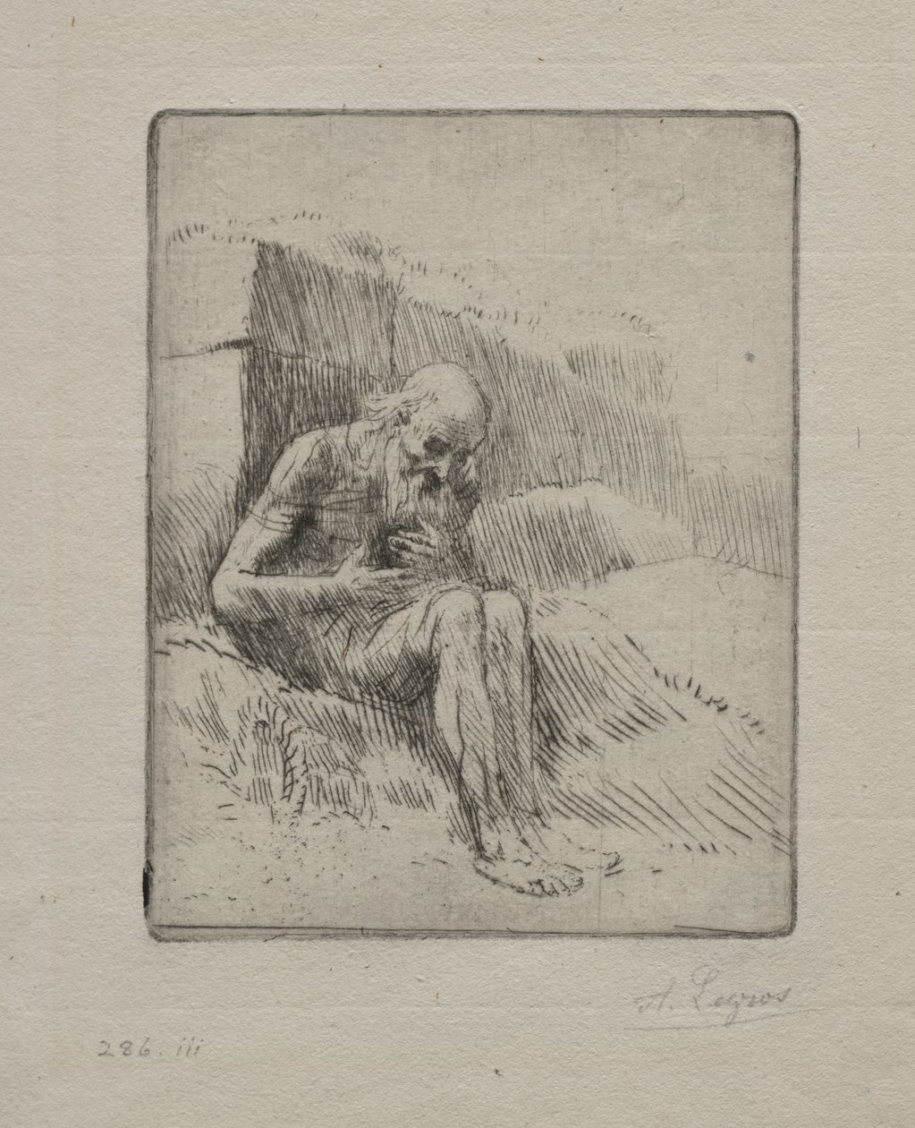 Job (Tweede Plaat) door Alphonse Legros