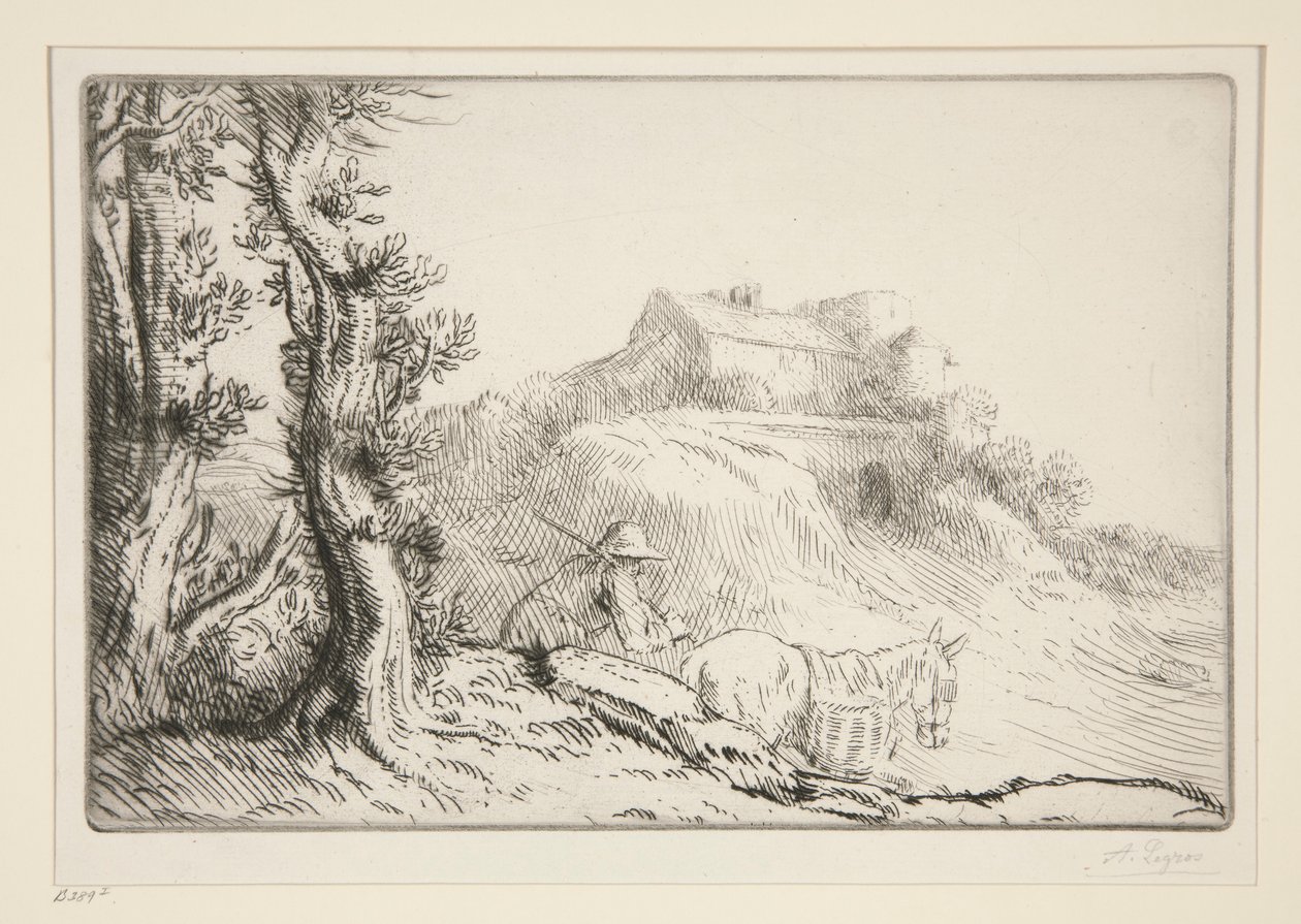 De boerderij op de heuvel door Alphonse Legros