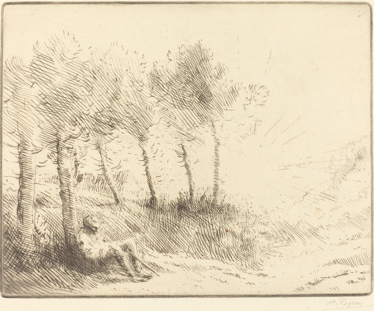 Landschap door Alphonse Legros