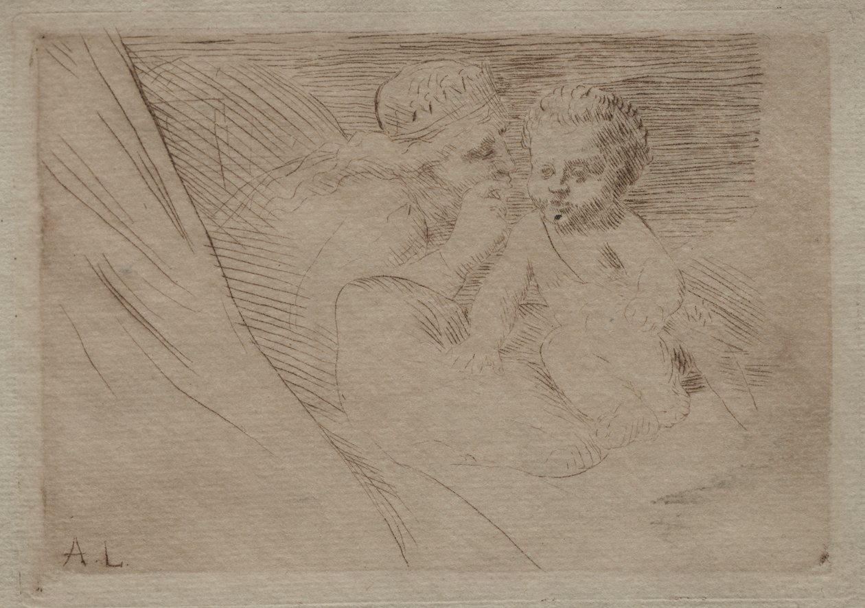 Mab en Cupido door Alphonse Legros