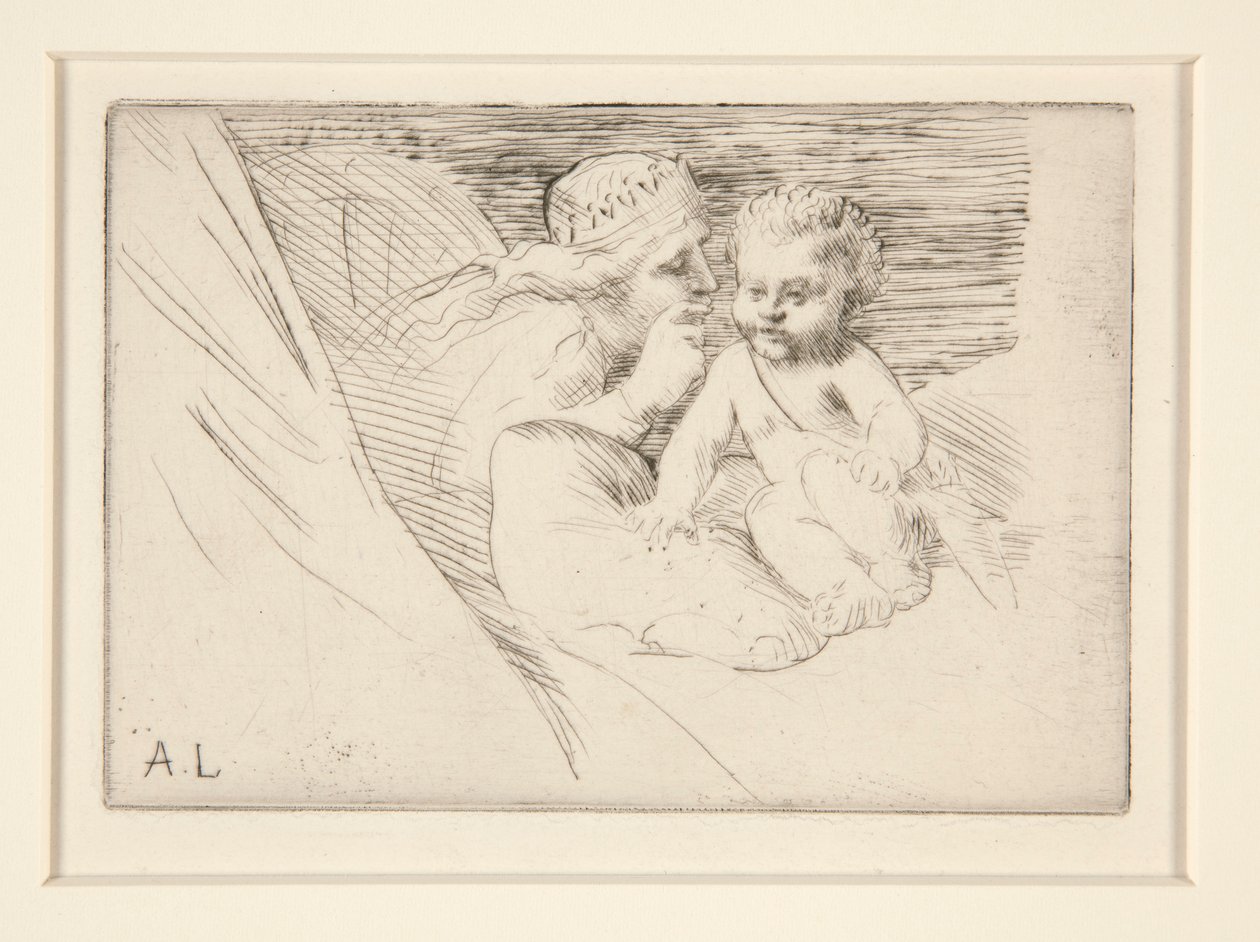 Mab en Cupido door Alphonse Legros