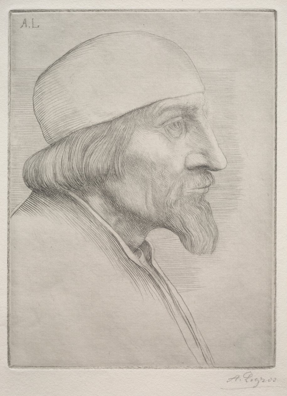 Man met een Schedelkap door Alphonse Legros