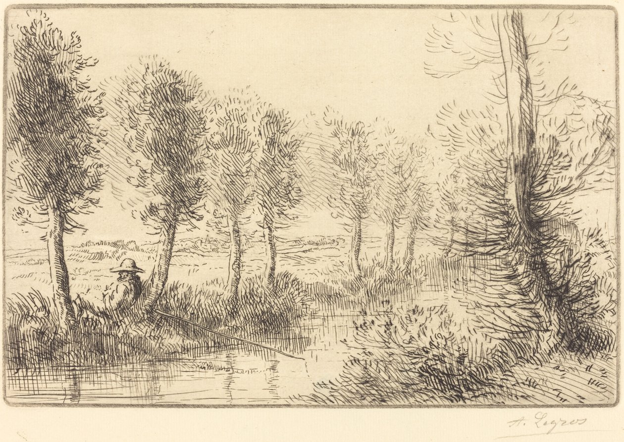 Bij de Molen (Près du moulin) door Alphonse Legros