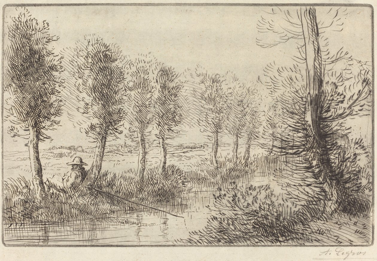 Bij de Molen (Pres du moulin) door Alphonse Legros