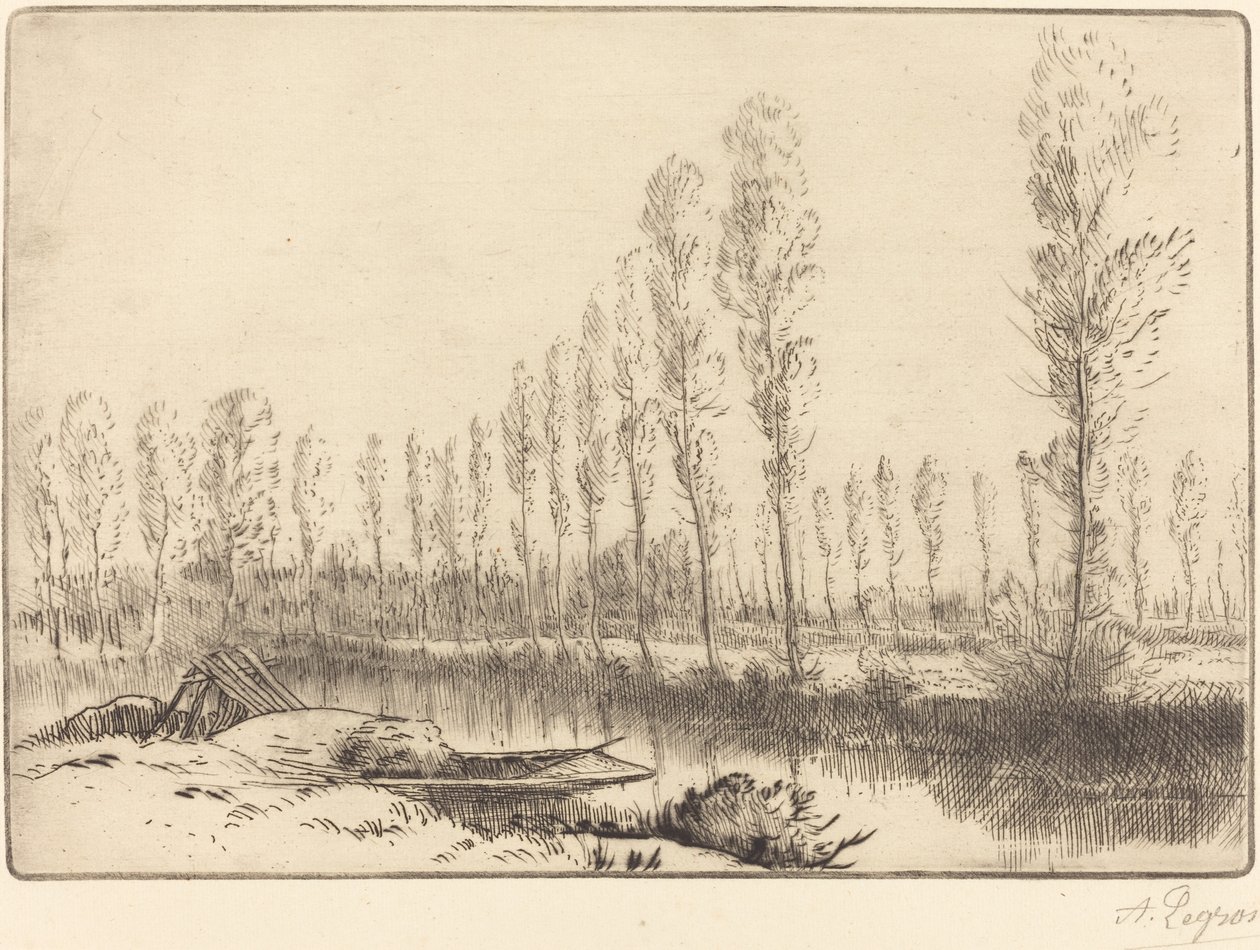 Populieren bij Amiens door Alphonse Legros