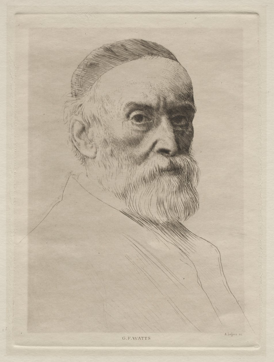 Portret van George Frederic Watts door Alphonse Legros