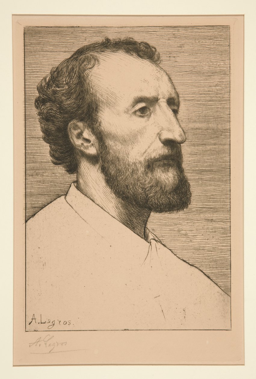 Portret van Jules Dalou door Alphonse Legros