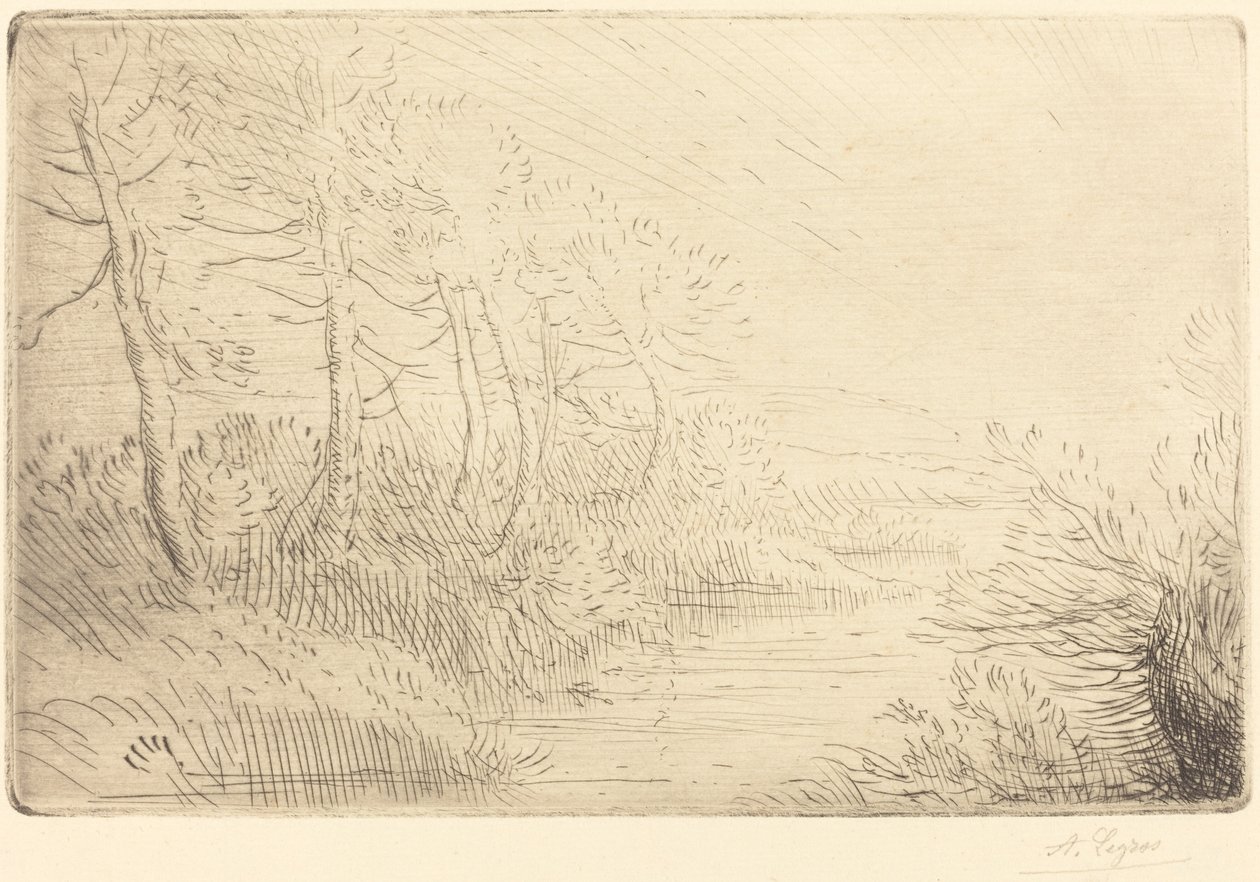 Oever van de Rivier door Alphonse Legros