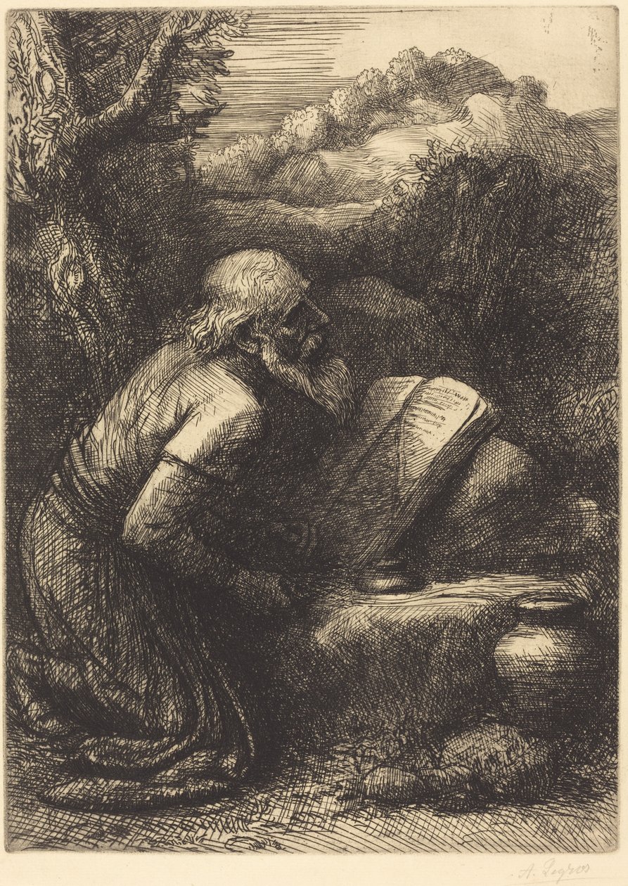 Sint Hiëronymus, 2e plaat door Alphonse Legros
