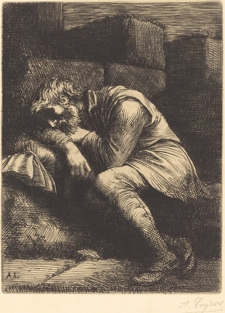 Slapende Bedelaar door Alphonse Legros