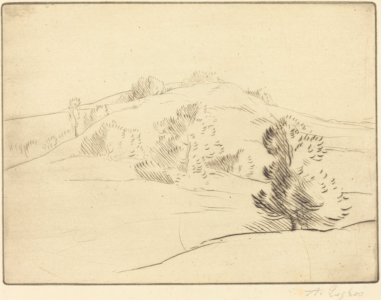 Kleine heuvel Le coteau door Alphonse Legros