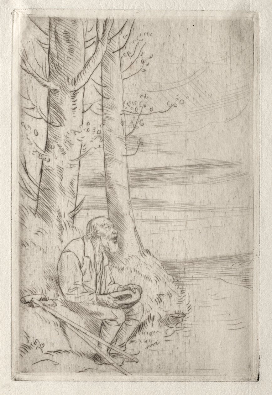 De blinde bedelaar door Alphonse Legros