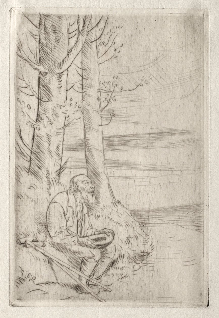 De blinde bedelaar door Alphonse Legros