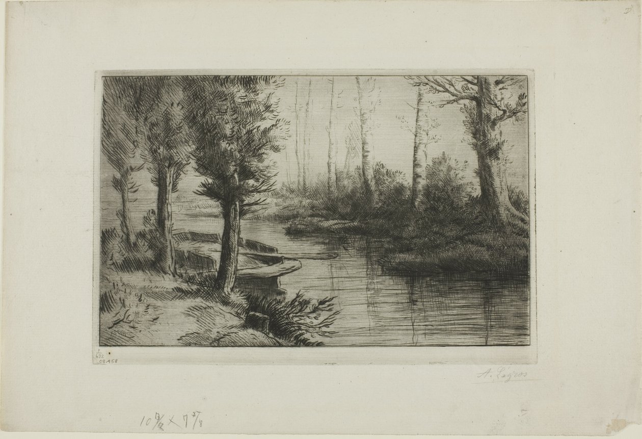 Het Kanaal: Ochtend door Alphonse Legros