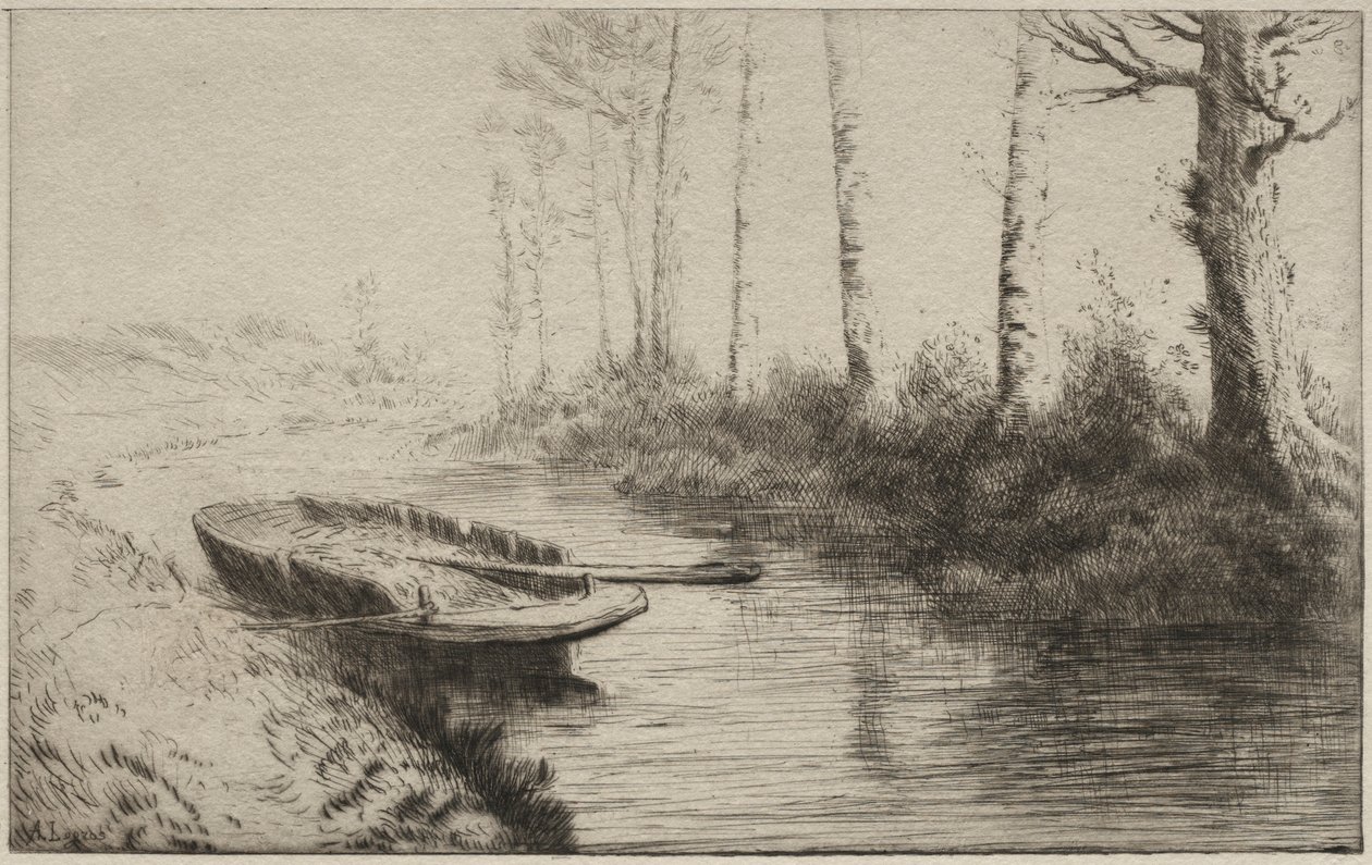 Het kanaal, ochtend door Alphonse Legros
