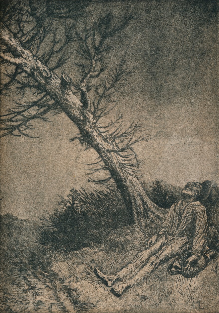De stervende zwerver, 1875 door Alphonse Legros