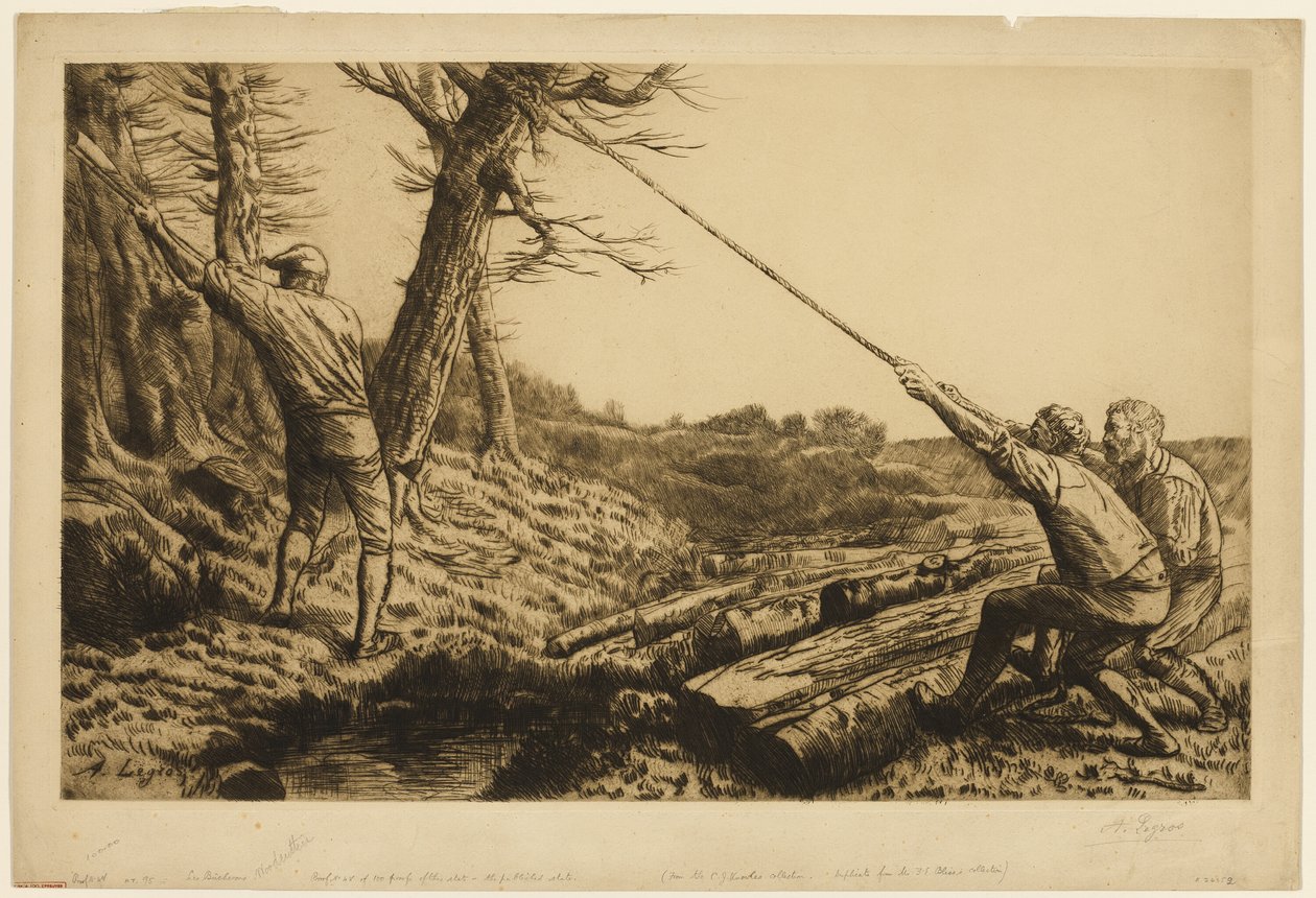 De houthakkers, tweede plaat door Alphonse Legros