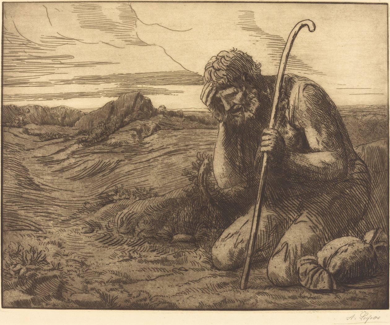 De verloren zoon, 6e plaat door Alphonse Legros