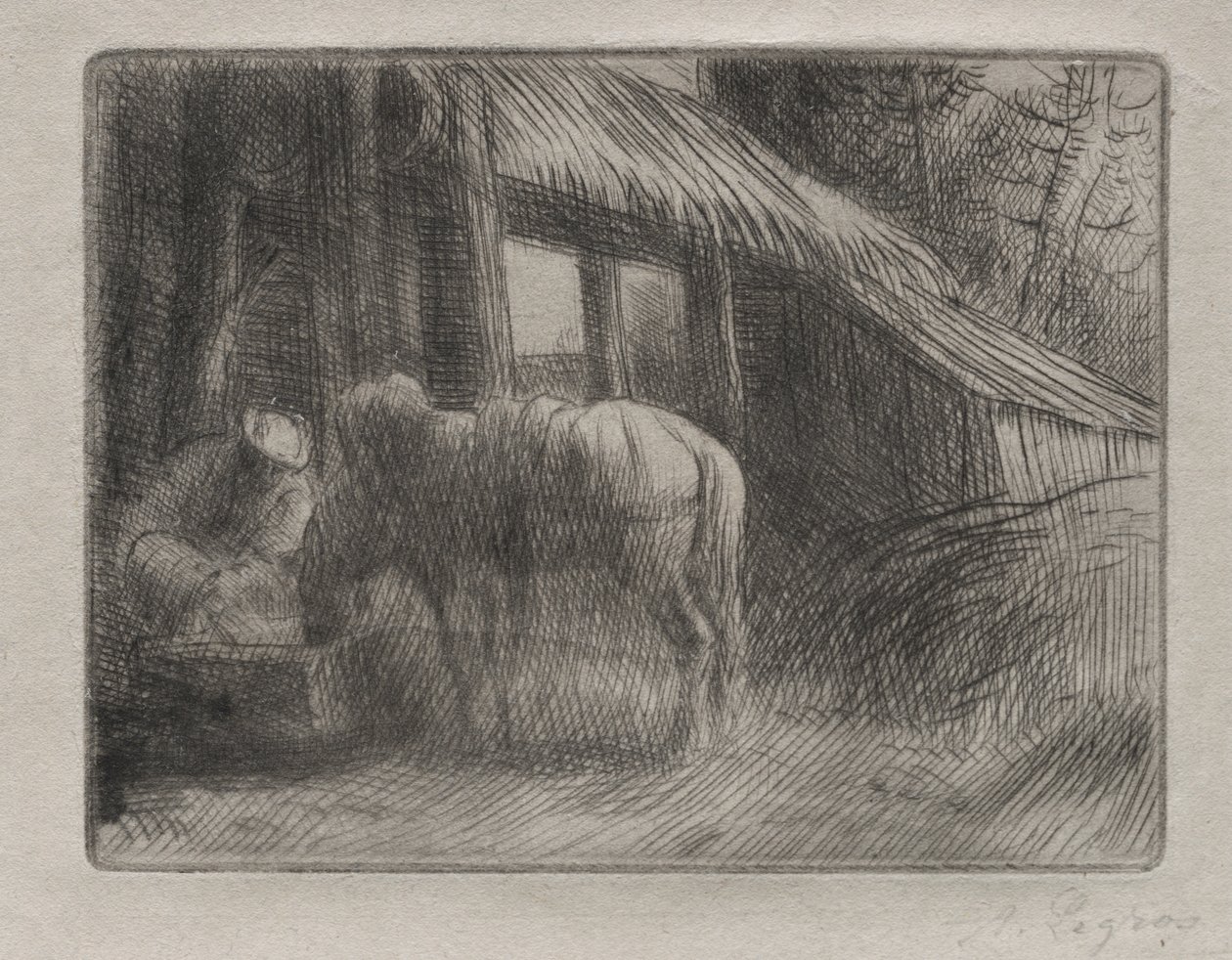 De drinkplaats (2e plaat) door Alphonse Legros