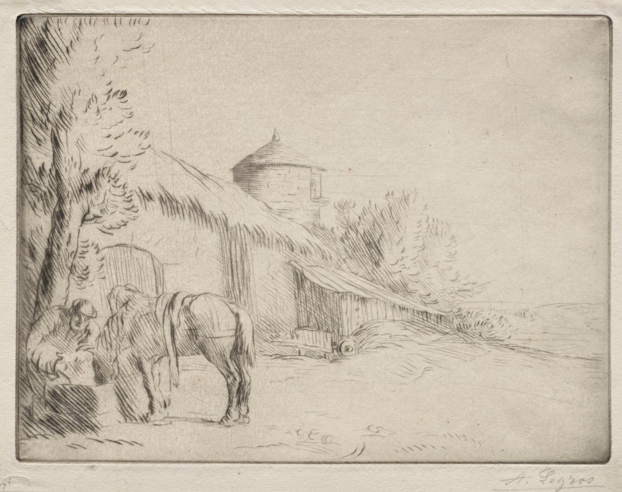 De waterplaats (2e plaat) door Alphonse Legros