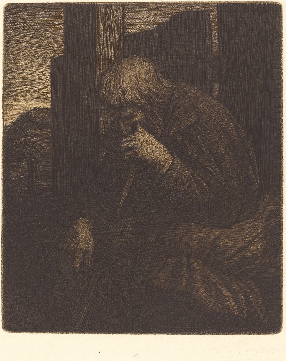 Denker door Alphonse Legros