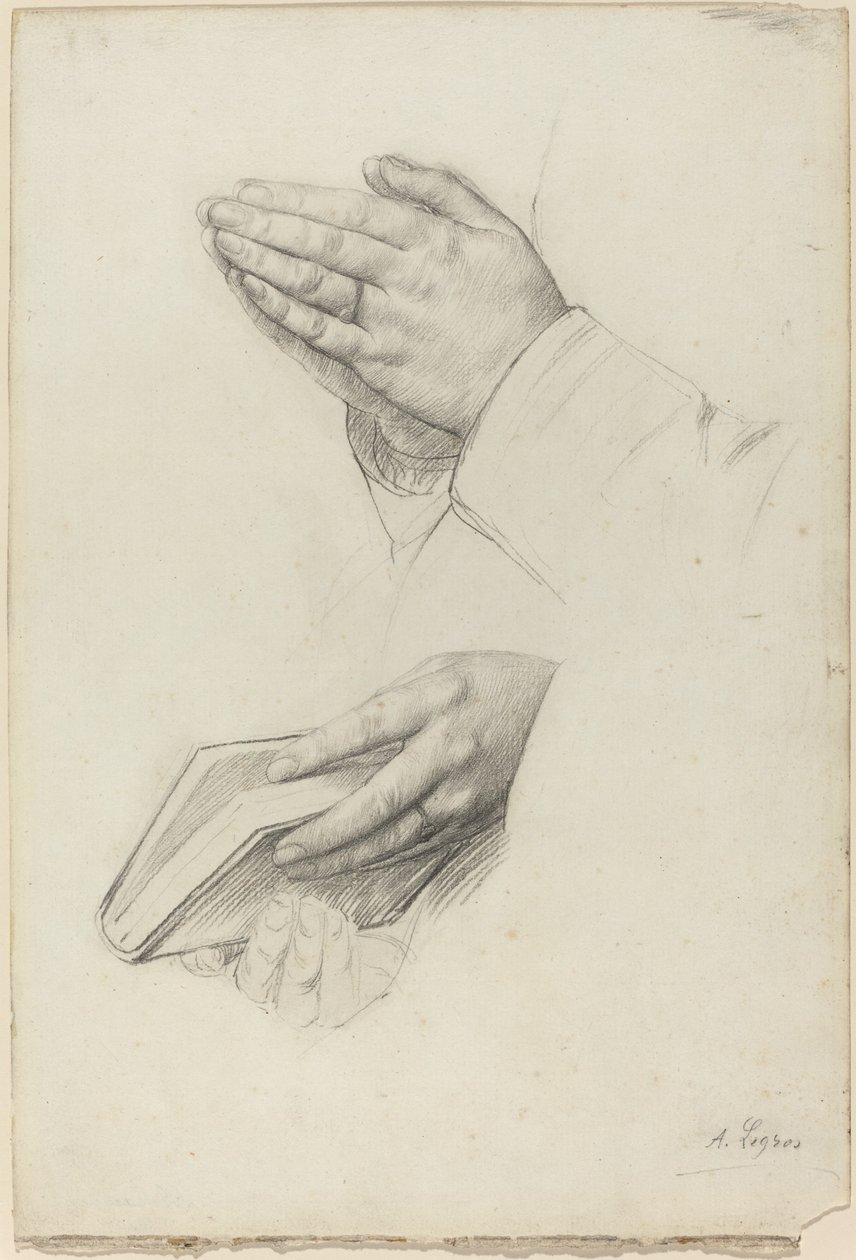 Twee Studies van Handen door Alphonse Legros