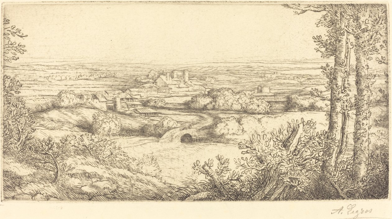 Vallei in Bourgogne door Alphonse Legros
