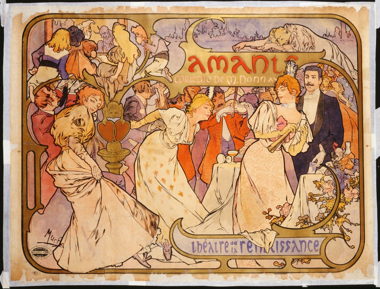 Geliefden, 1895 door Alphonse Mucha