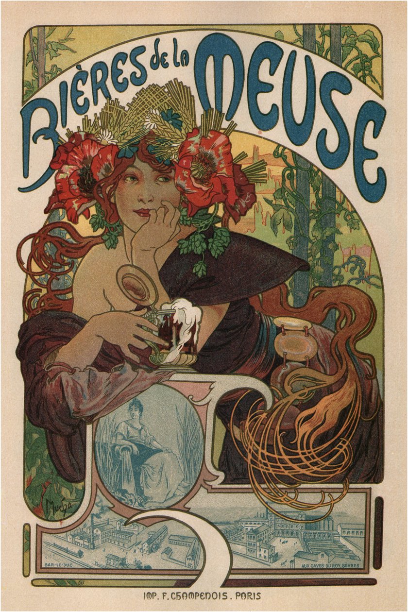 Bieren van de Maas door Alphonse Marie Mucha