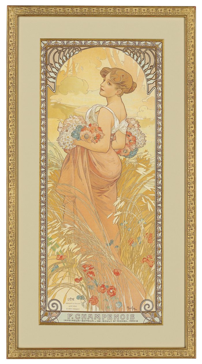 Vier Seizoenen: Zomer door Alphonse Mucha