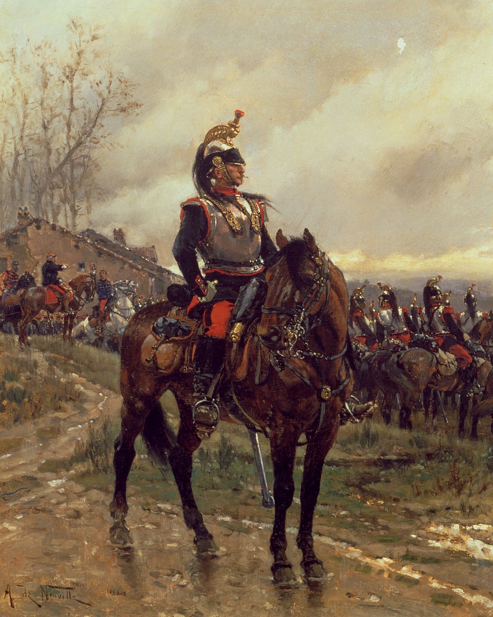 De huzaren door Alphonse Marie de Neuville