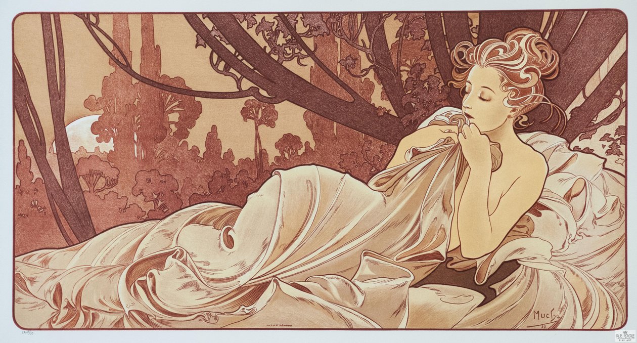 Schemering, 1899 door Alphonse Mucha