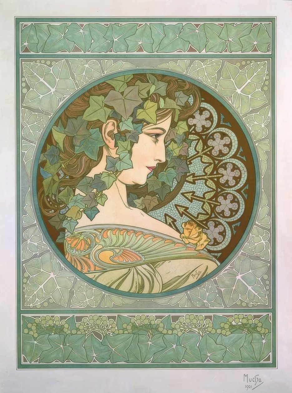 Klimop door Alphonse Mucha