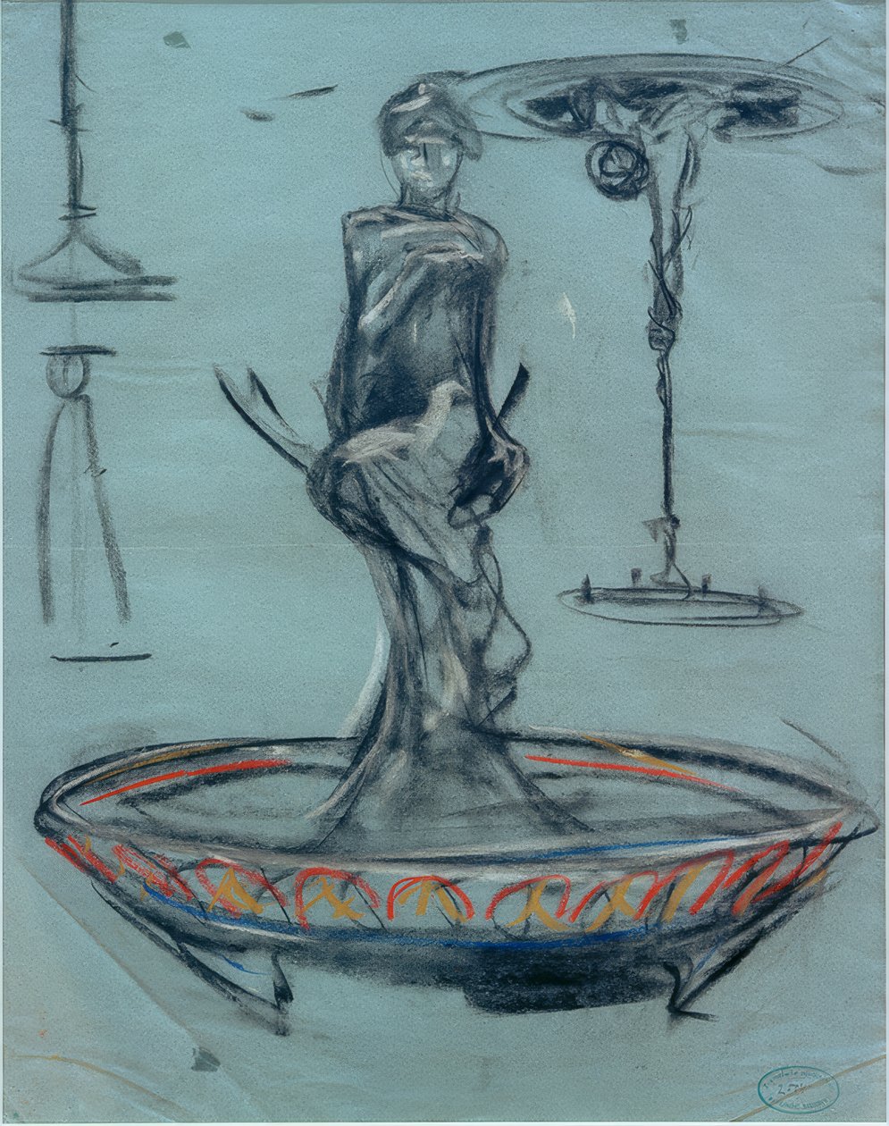 Ontwerp voor een fontein en schetsen door Alphonse Mucha