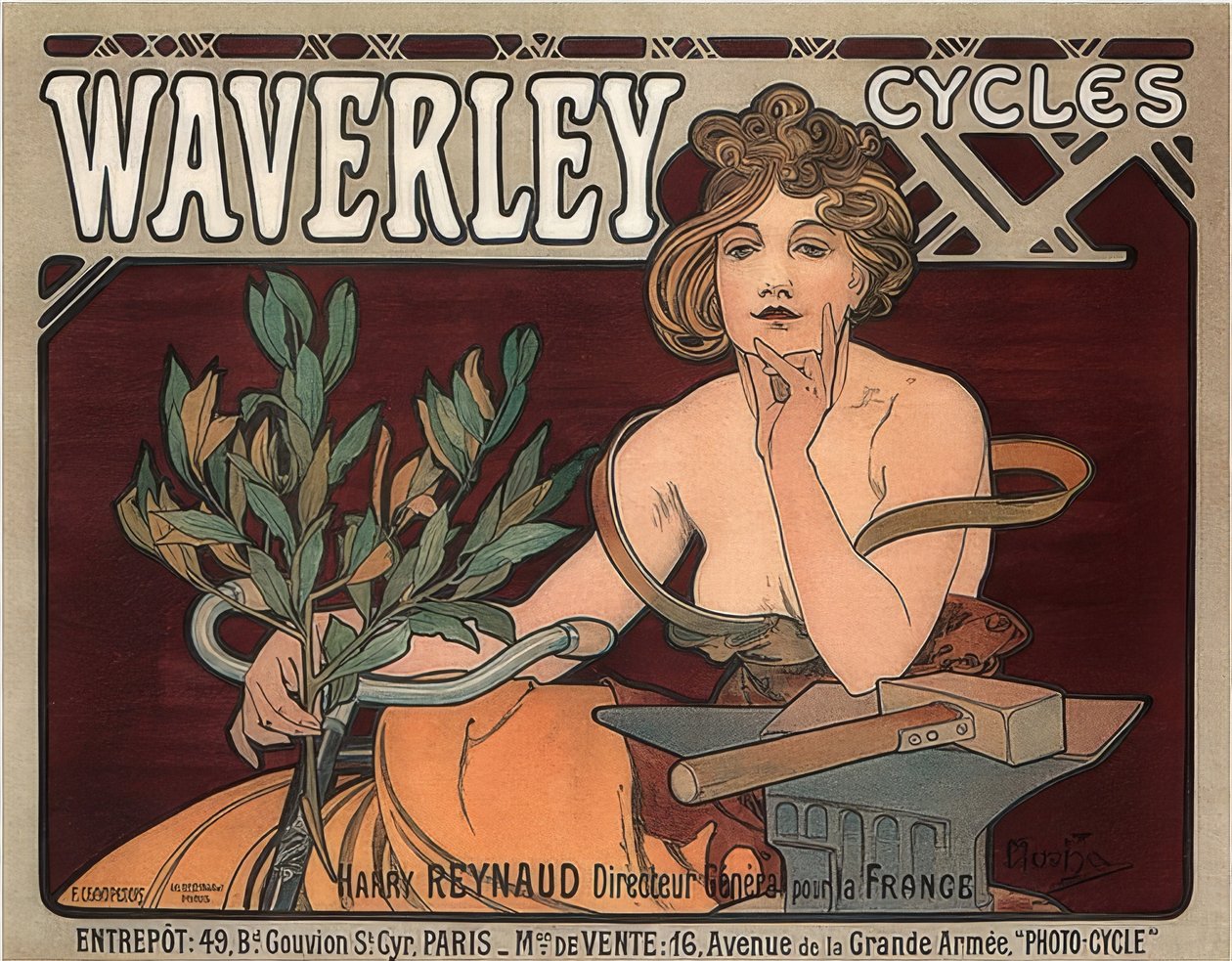 Waverley fietsen door Alphonse Mucha