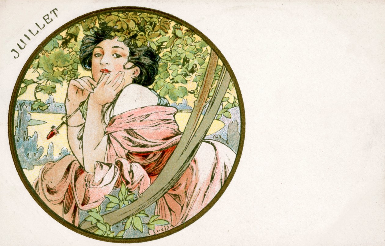 Juli, 1900 door Alphonse Mucha