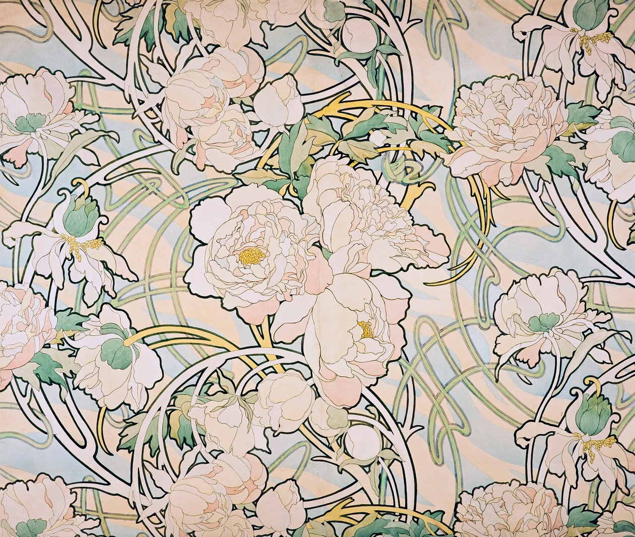 Pioenen door Alphonse Mucha