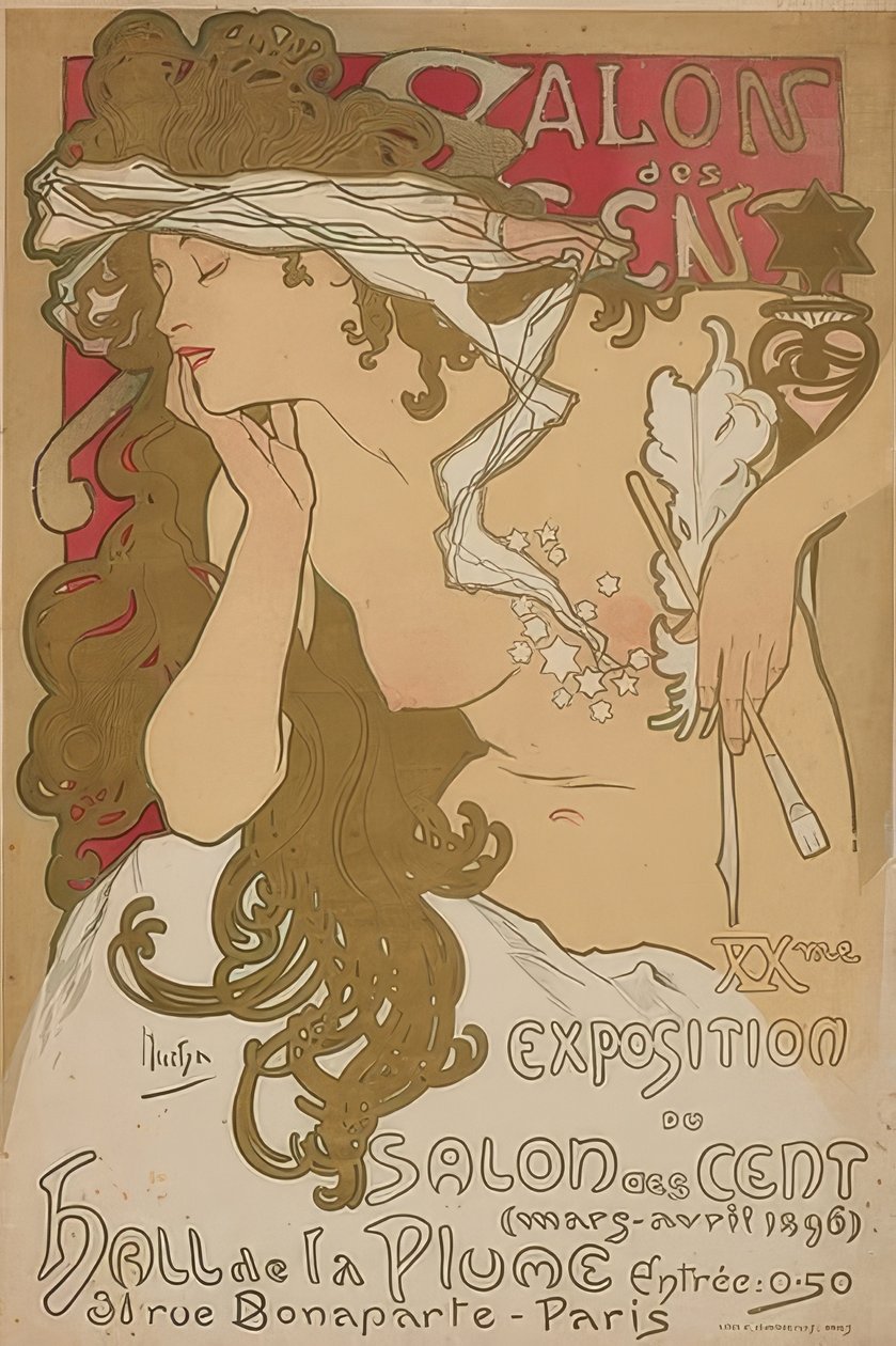 Salon des Cent. Frankrijk, Parijs door Alphonse Mucha