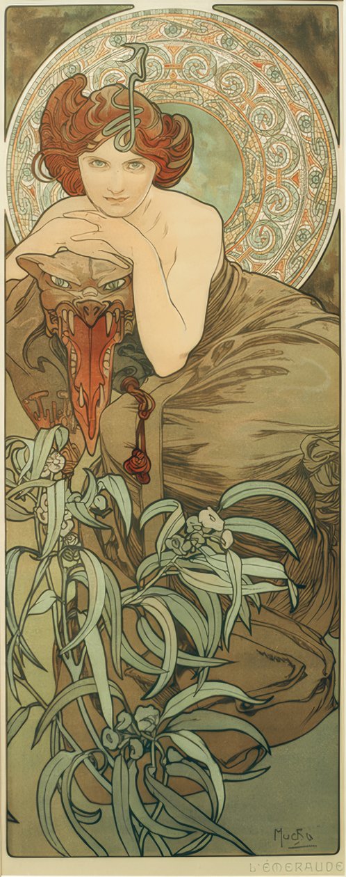 Smaragd door Alphonse Mucha