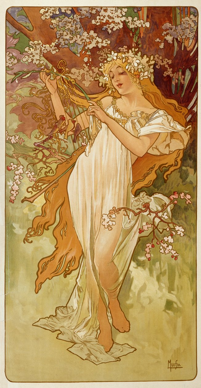 Lente, 1896 door Alphonse Mucha