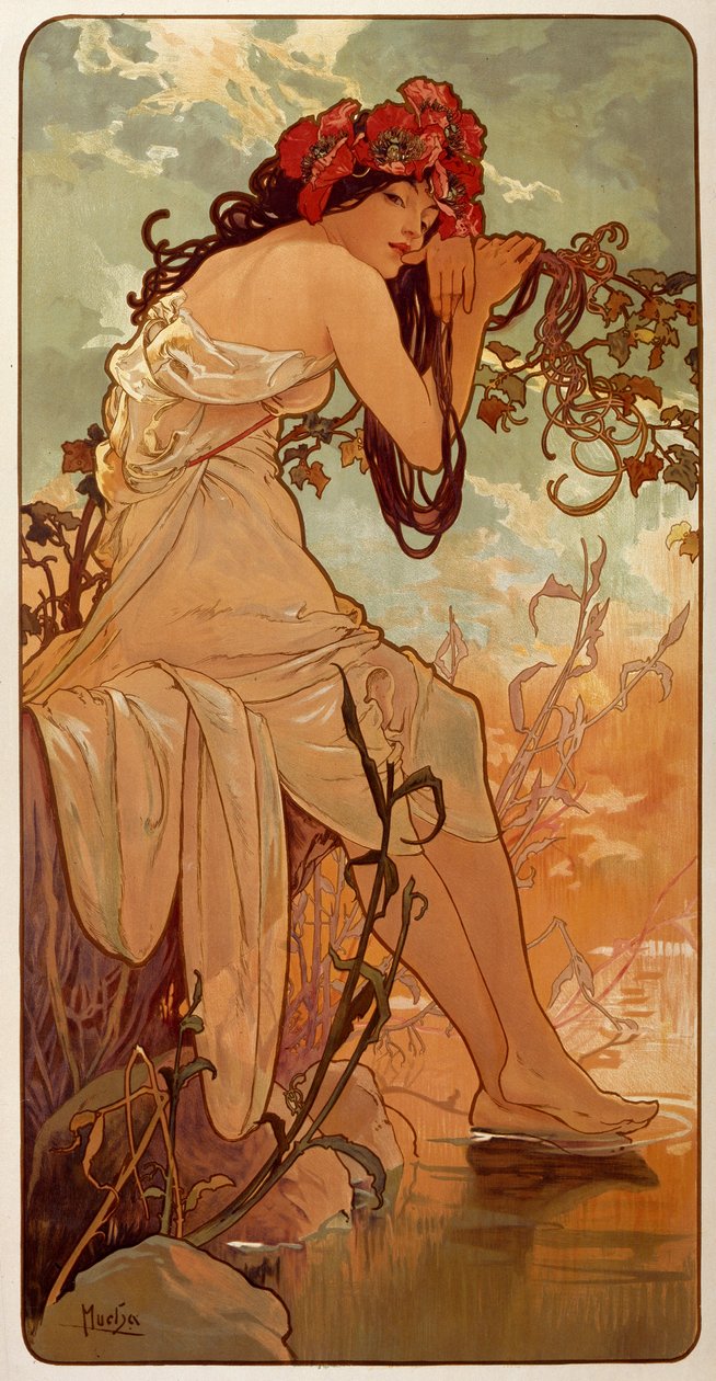 Zomer, 1896 door Alphonse Mucha