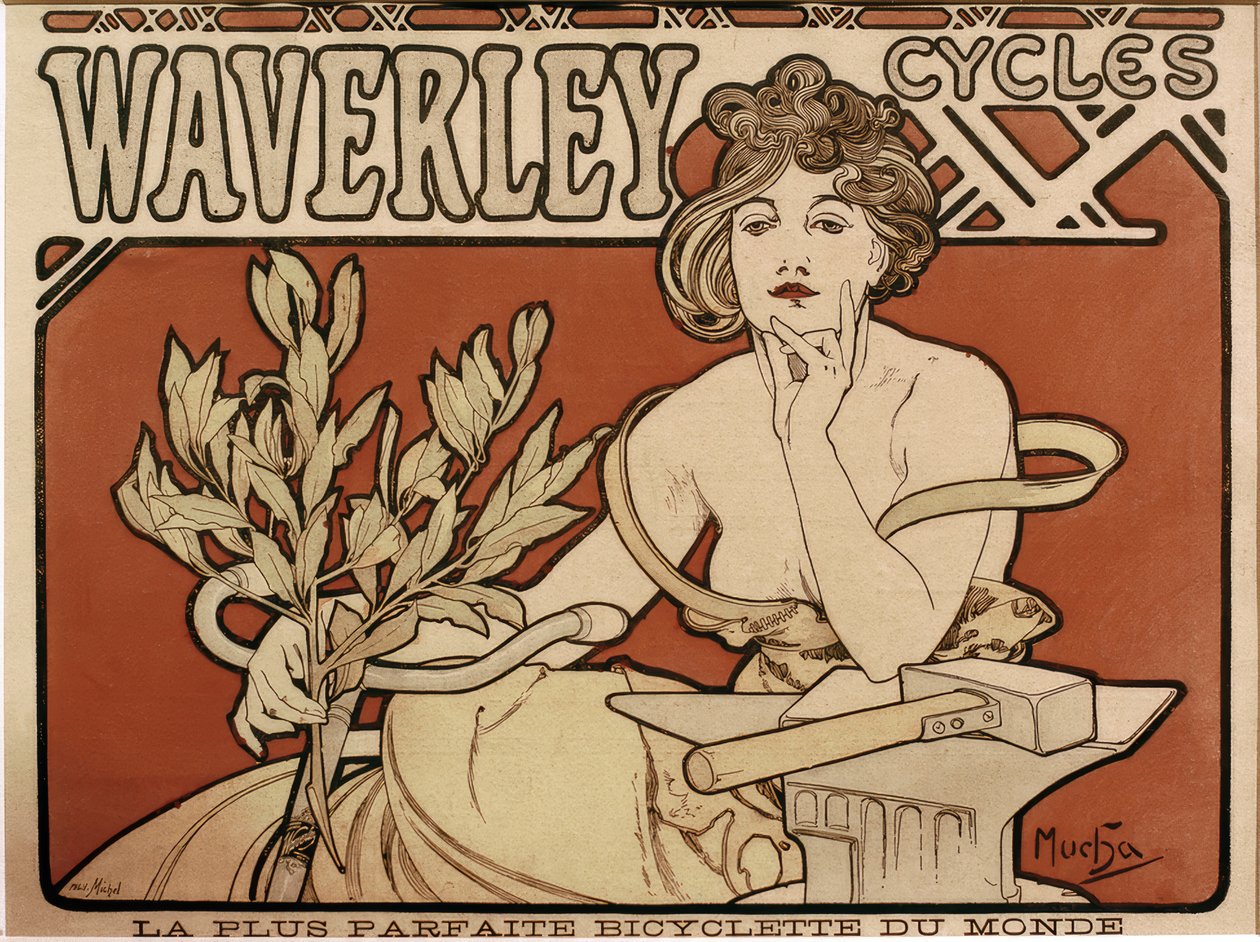 Waverley Fietsen door Alphonse Mucha