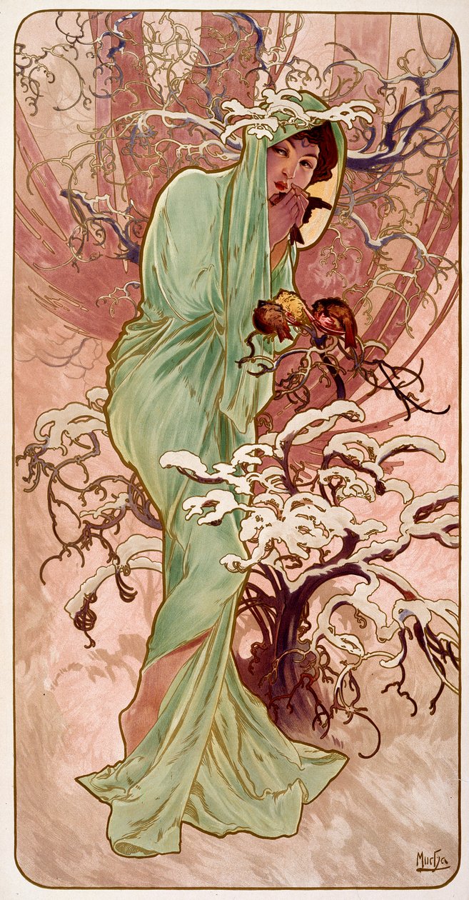 Winter door Alphonse Mucha