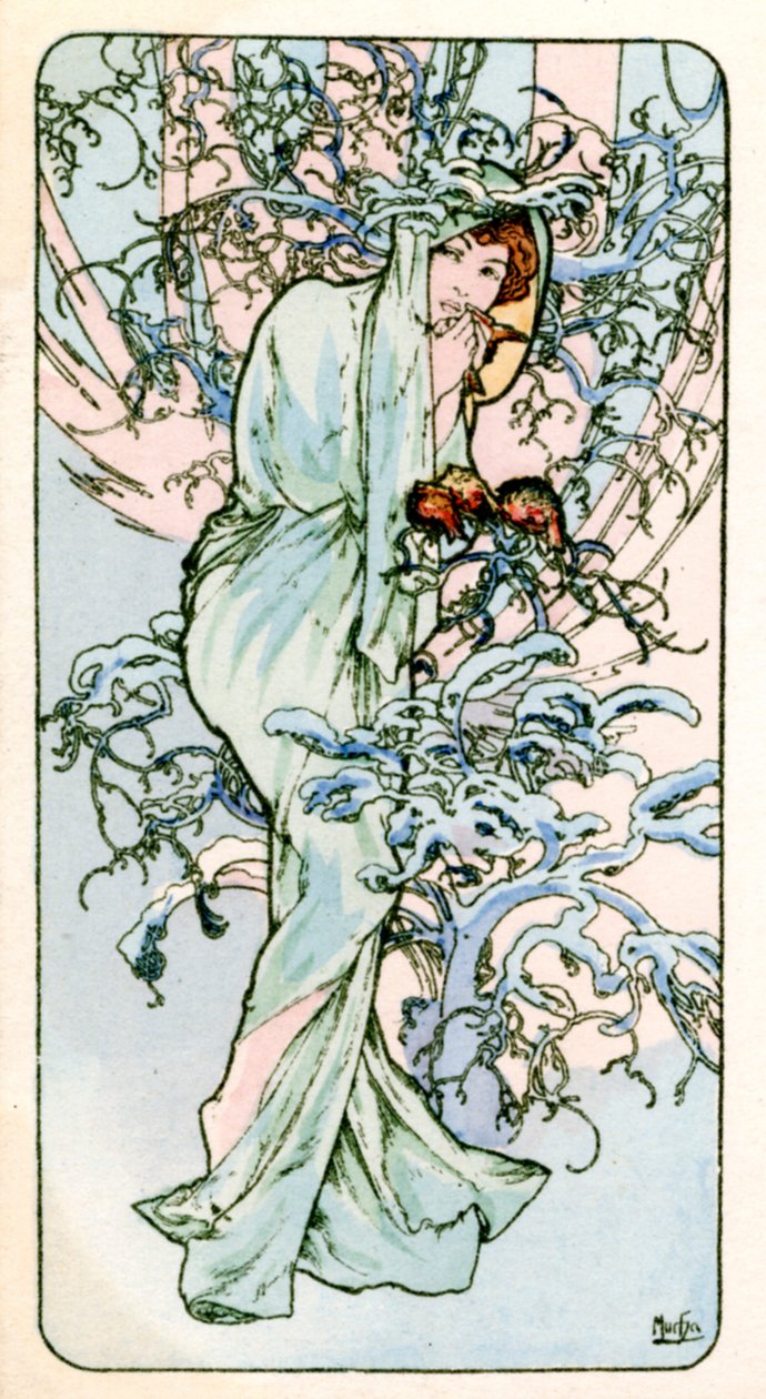 Winter door Alphonse Mucha