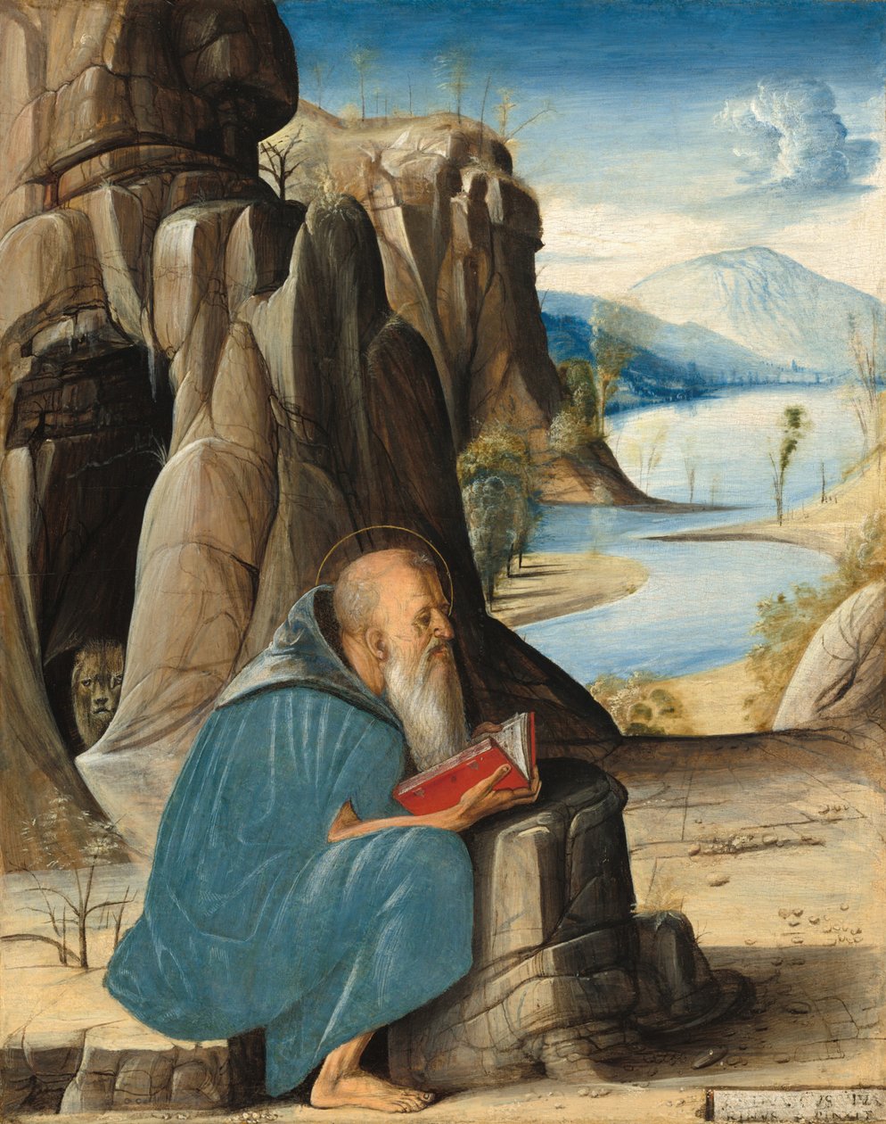 Sint Hiëronymus lezend, ca. 1476 door Alvise Vivarini