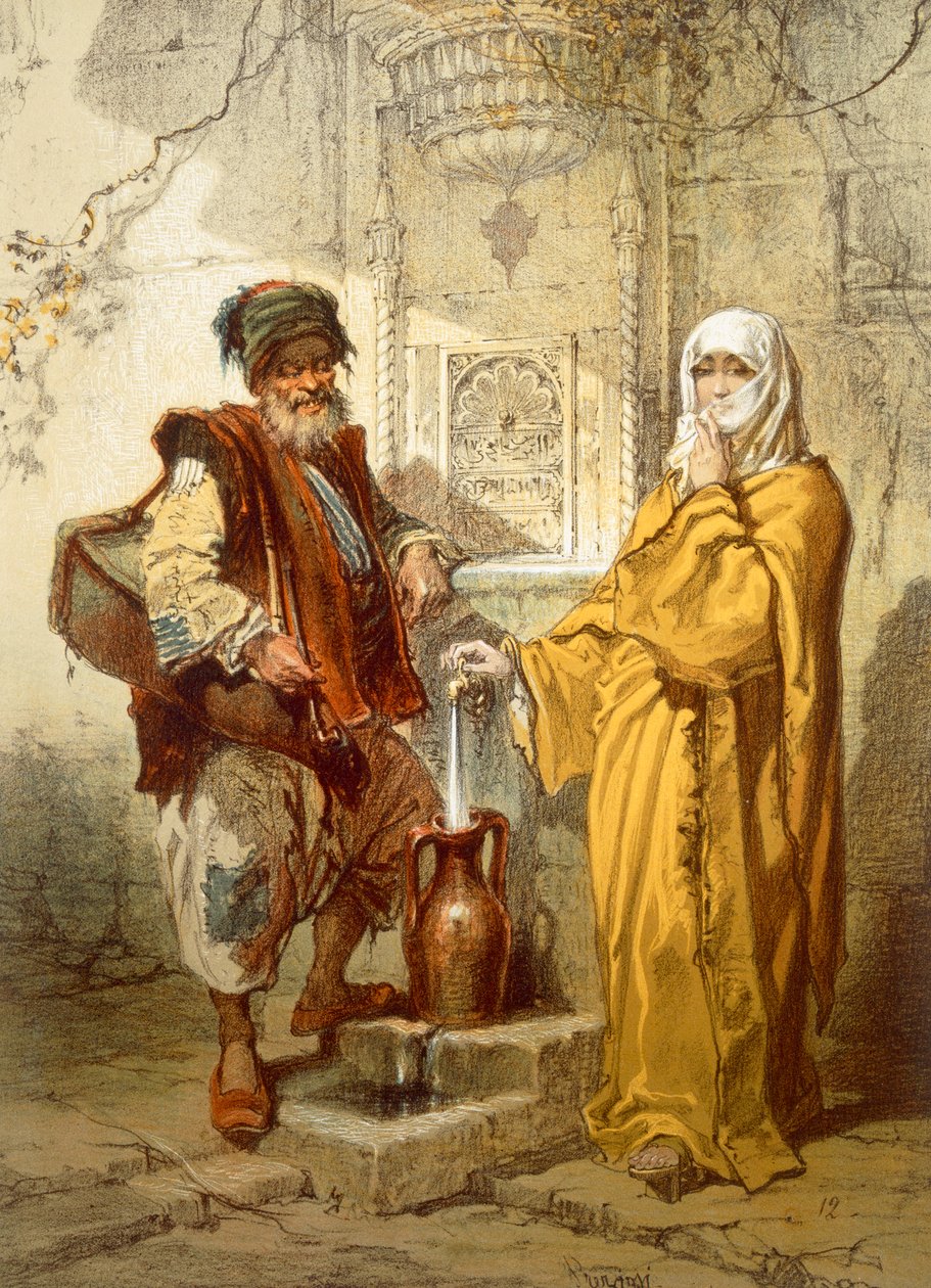 Waterdrager, 1865 door Amadeo Preziosi