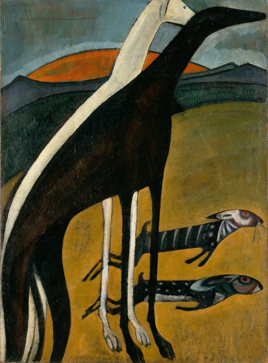 Windhonden, ca. 1911 door Amadeu de Souza Cardoso
