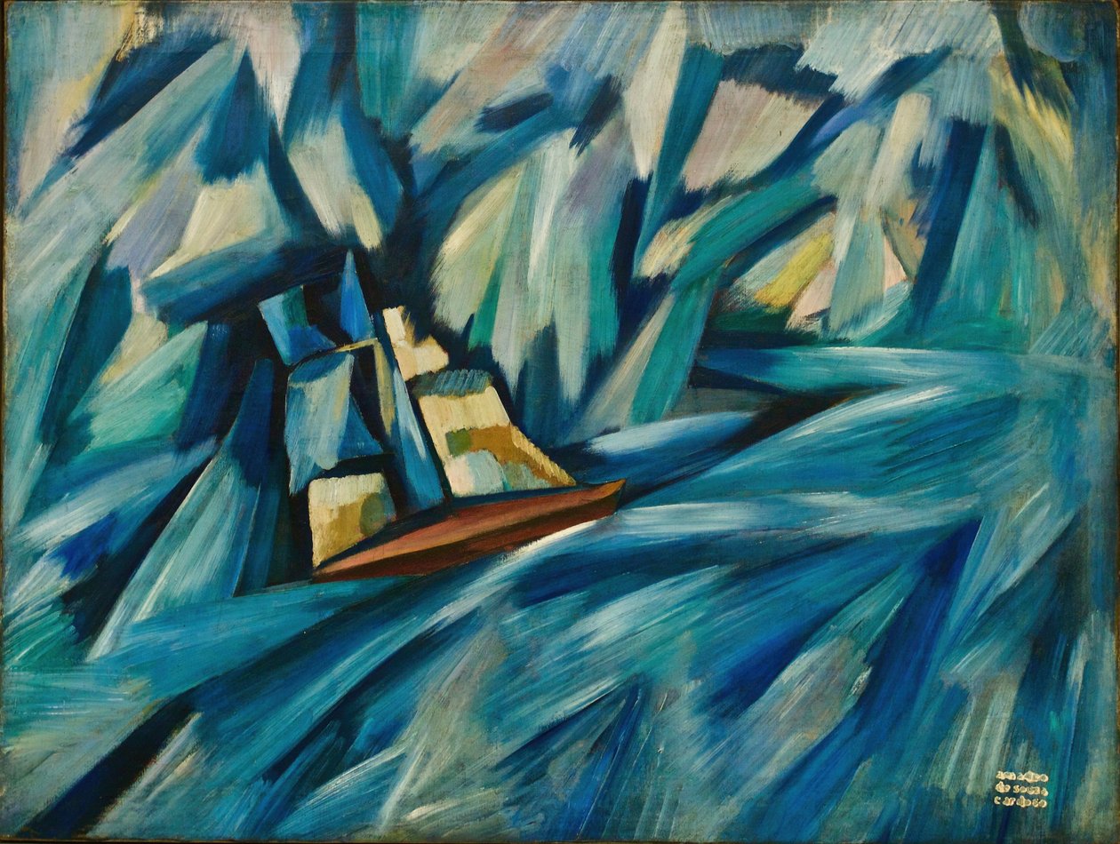 Zeilboot, ca. 1914 door Amadeu de Souza Cardoso