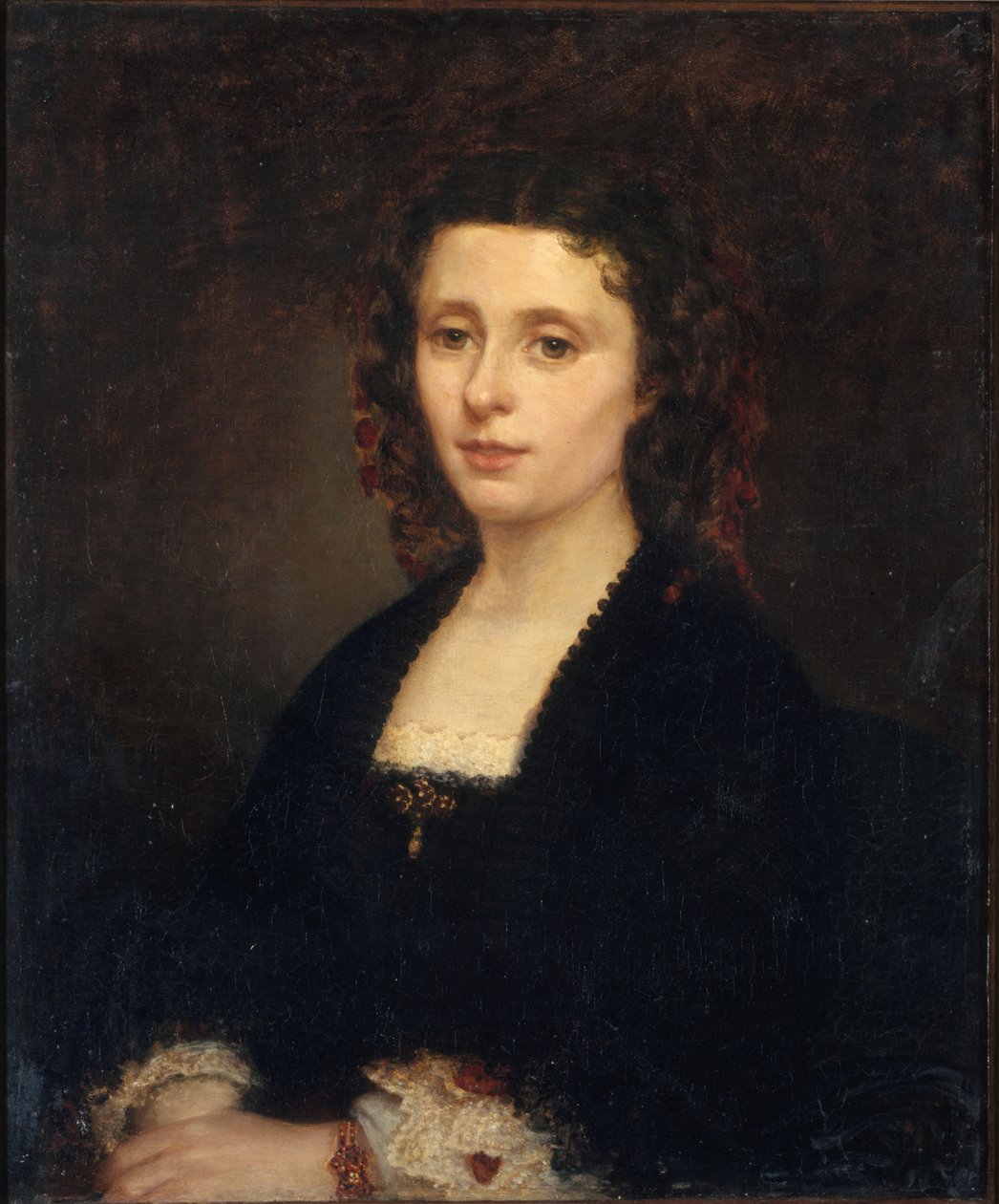 Portret van Athénaïs Mialaret 1826-1899, 1855 door Amandine Parrot